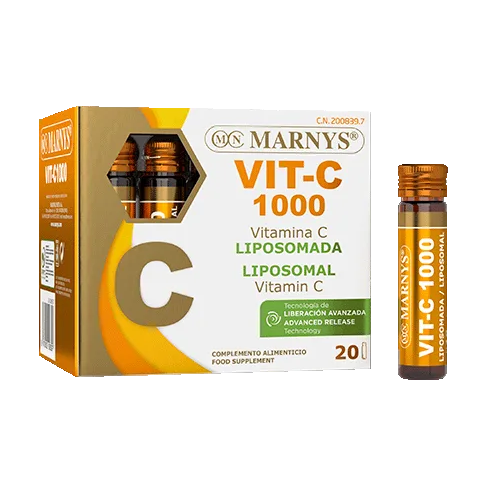 Коробка MARNYS VIT-C 1000 и питьевой флакон, 20 x 10 мл.