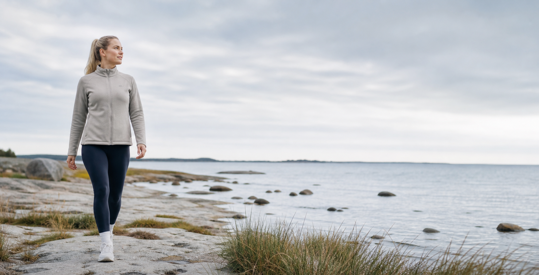 Woman enjoying the Baltic outdoors